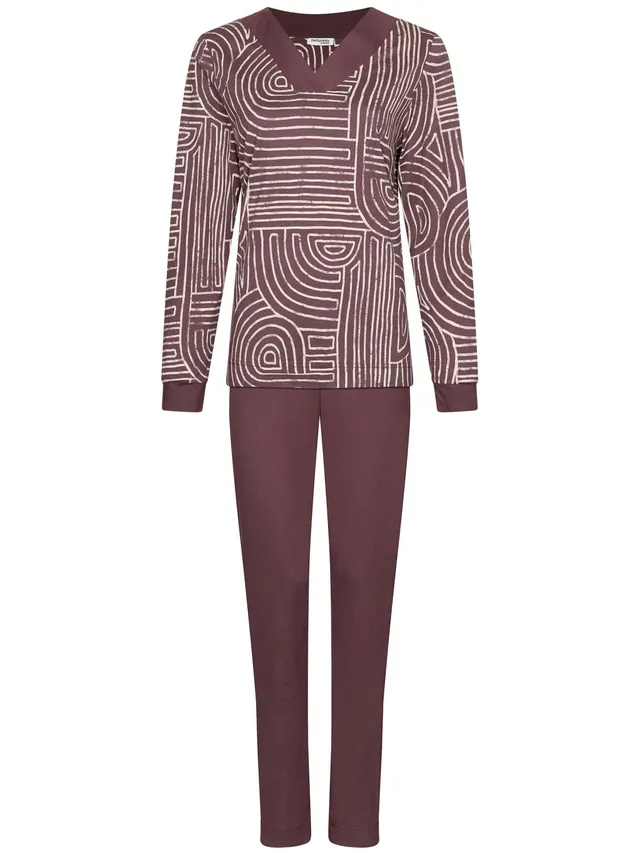 pastunette-premium-lunar-lines-pyjama-lila-modal image 1