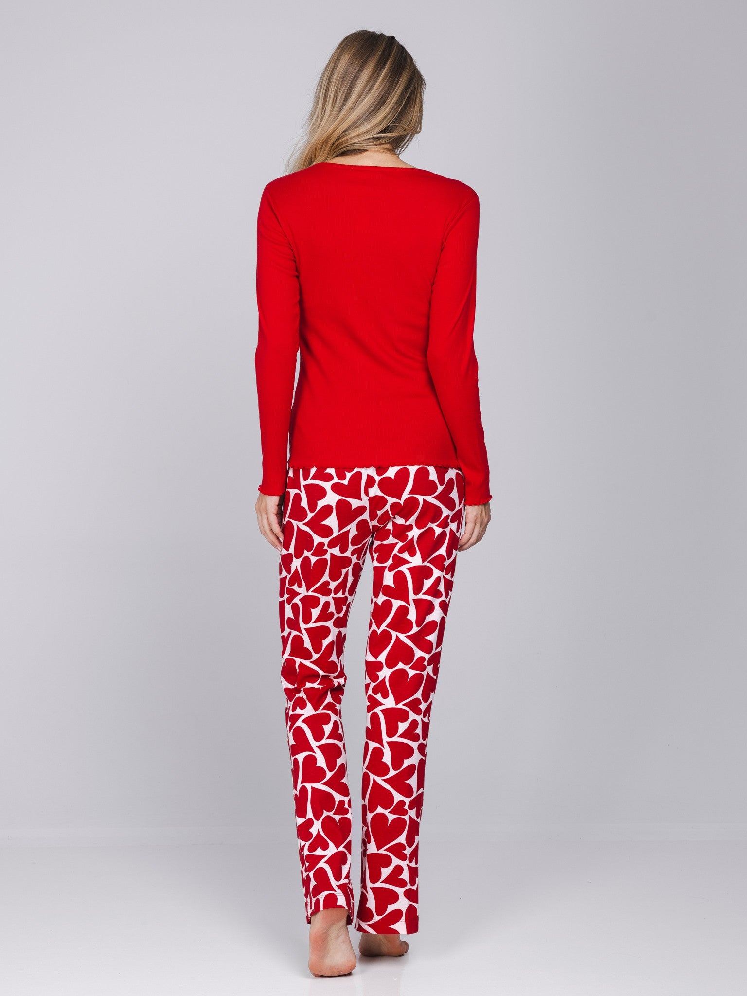myrebelle-endless-love-damen-pyjama-rot-herz-bio-baumwolle image 5
