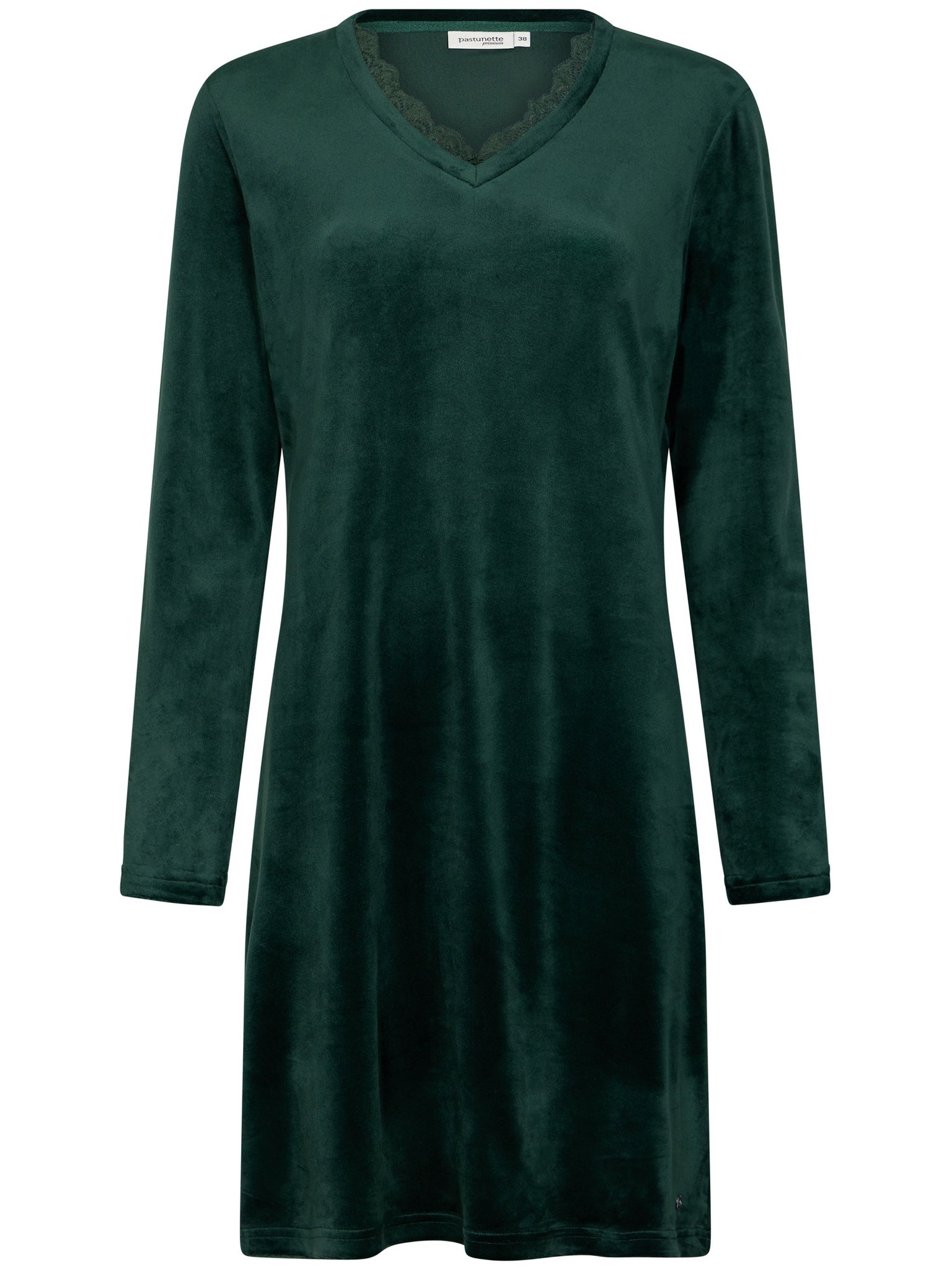 pastunette-premium-emerald-nachthemd-gr-n-velours-spitze image 1