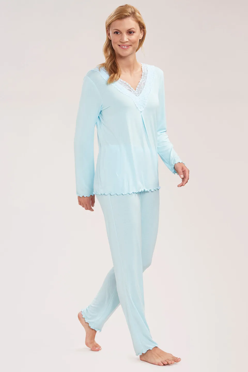 r-sch-be-happy-pyjama-lang-schlafanzug-t-rkis-viskose image 1
