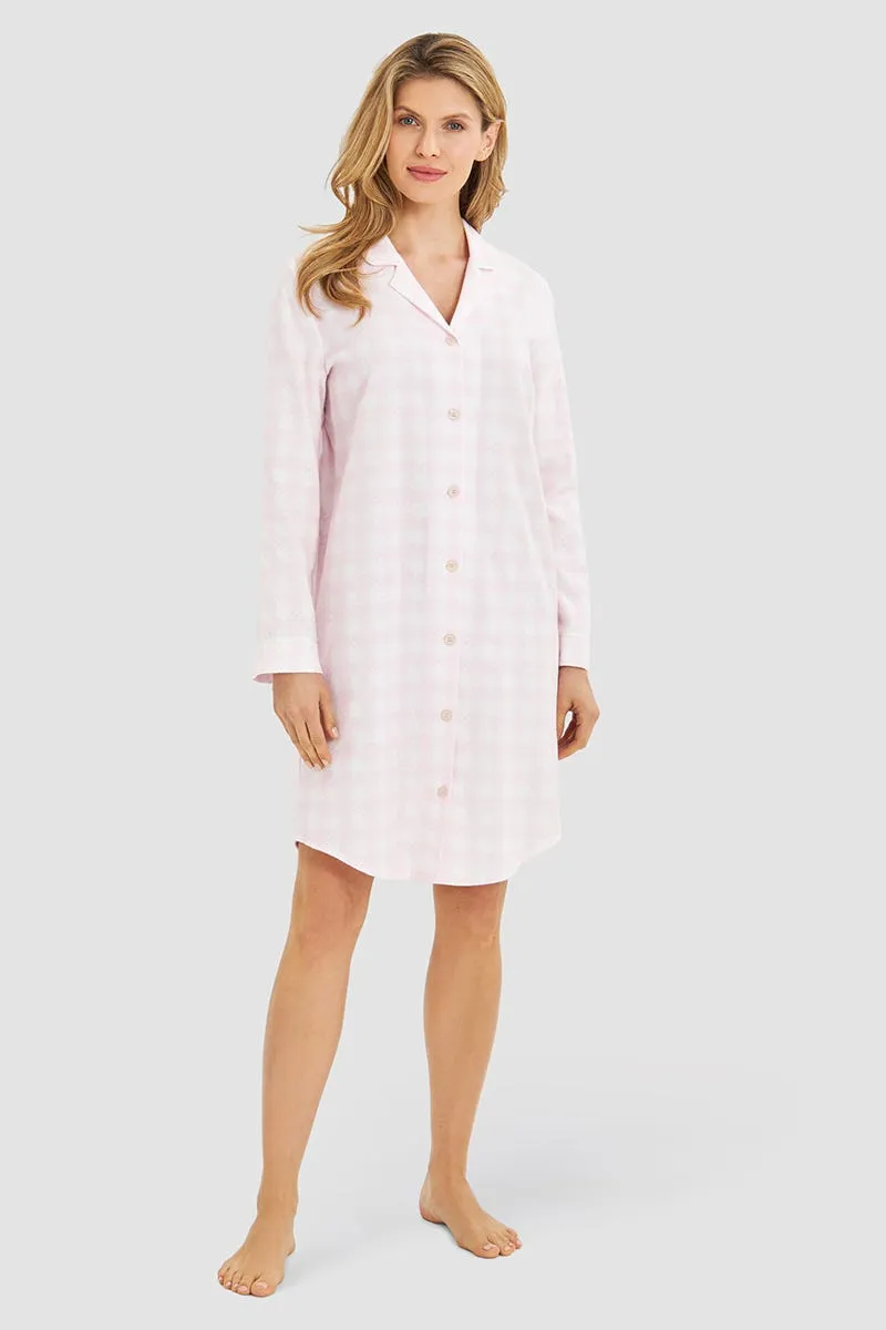 r-sch-be-happy-nachthemd-knielang-flanell-rosa-baumwolle image 1