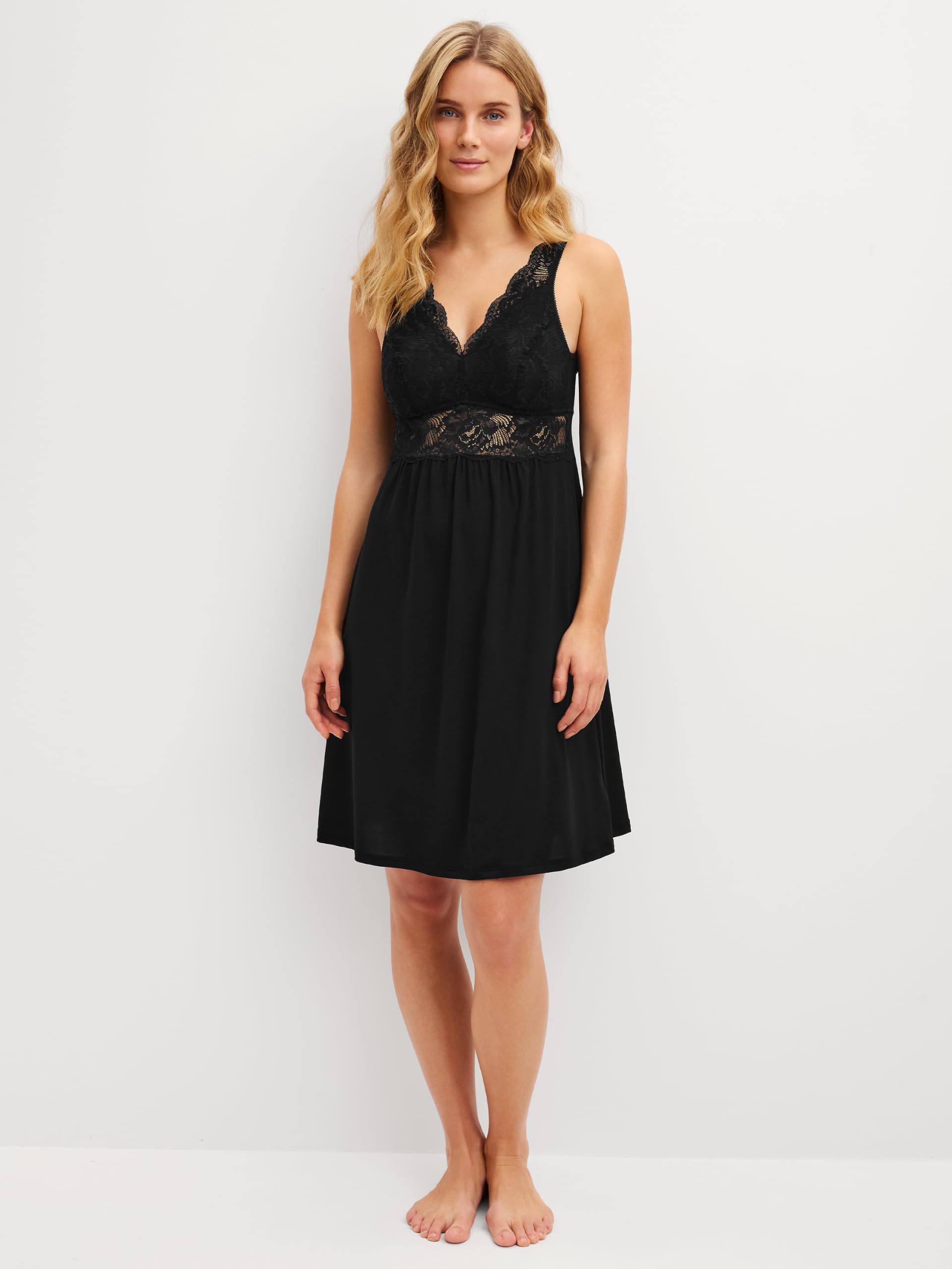 calida-elegant-dreams-nachthemd-44-46-spaghetti-schwarz image 3