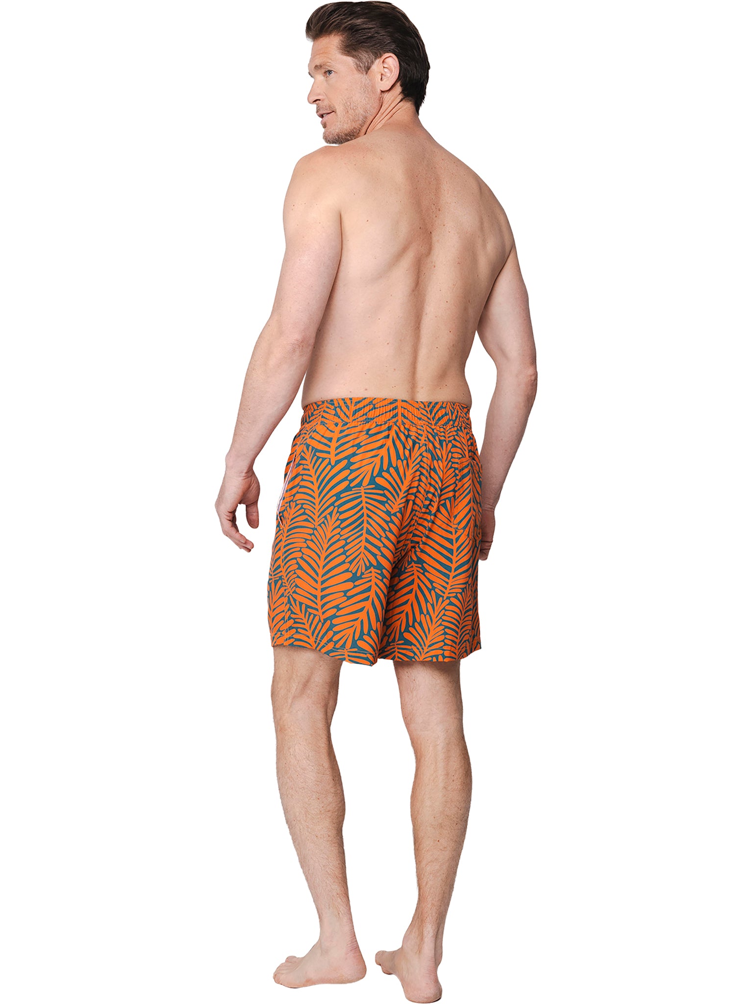 pastunette-zwembroek-badehose-orange-blattprint-stretch image 3