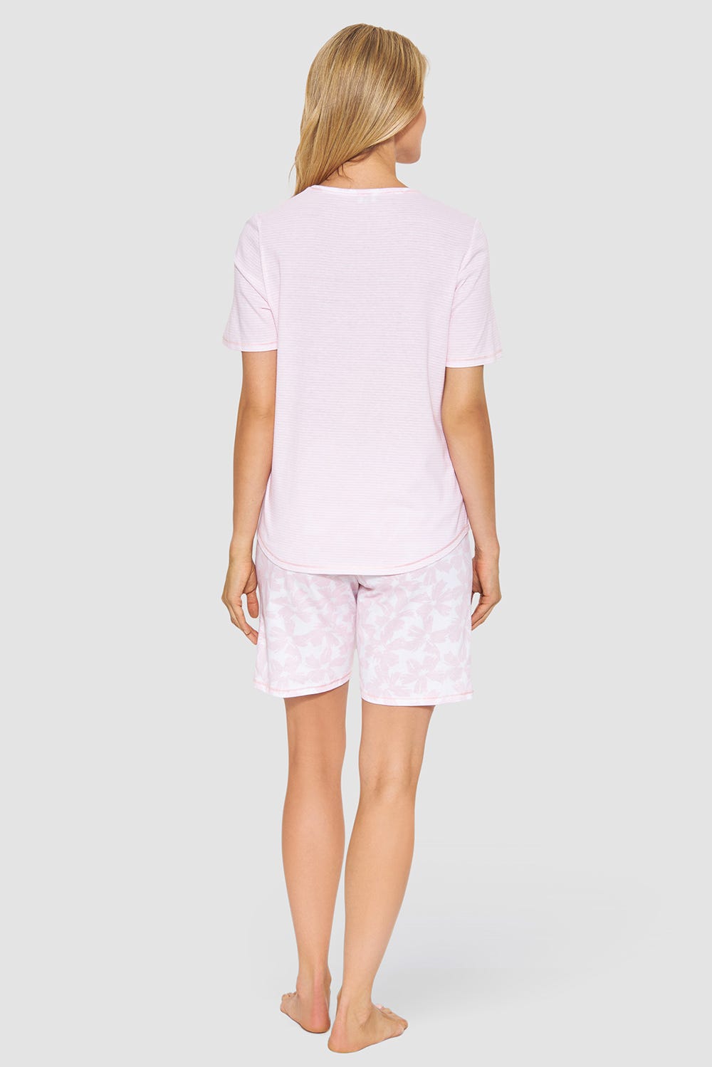 r-sch-be-happy-pyjama-kurz-schlafanzug-rosa-streifen image 3