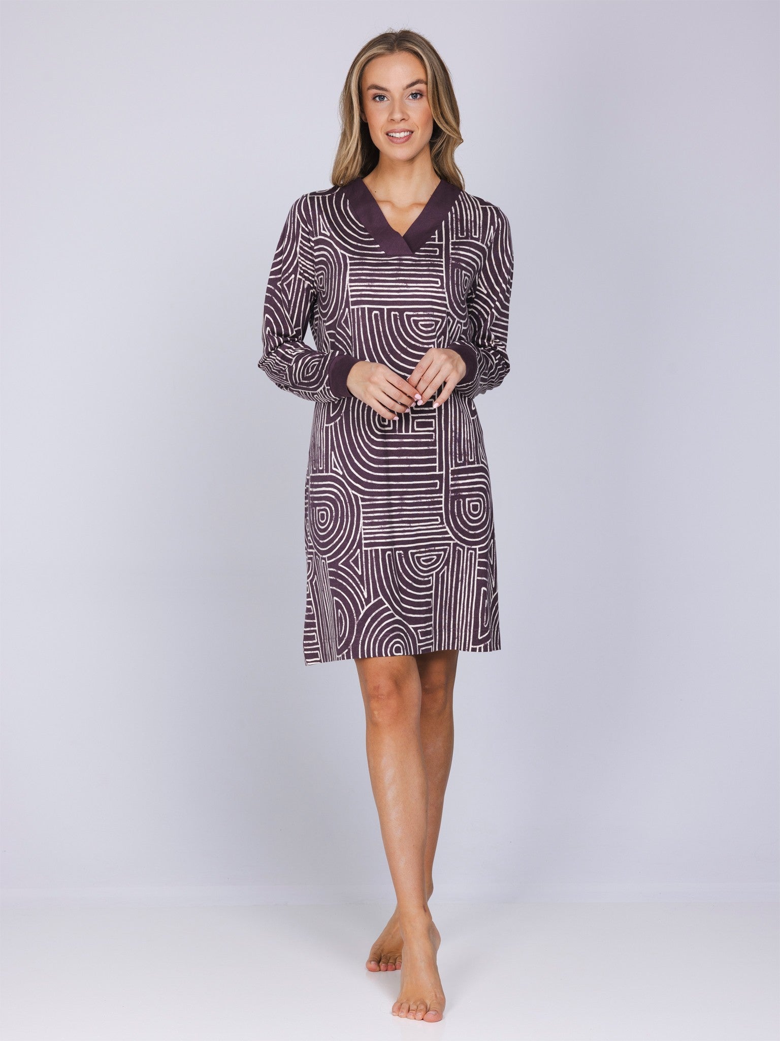 pastunette-premium-lunar-lines-nachthemd-lila-modal-95cm image 3