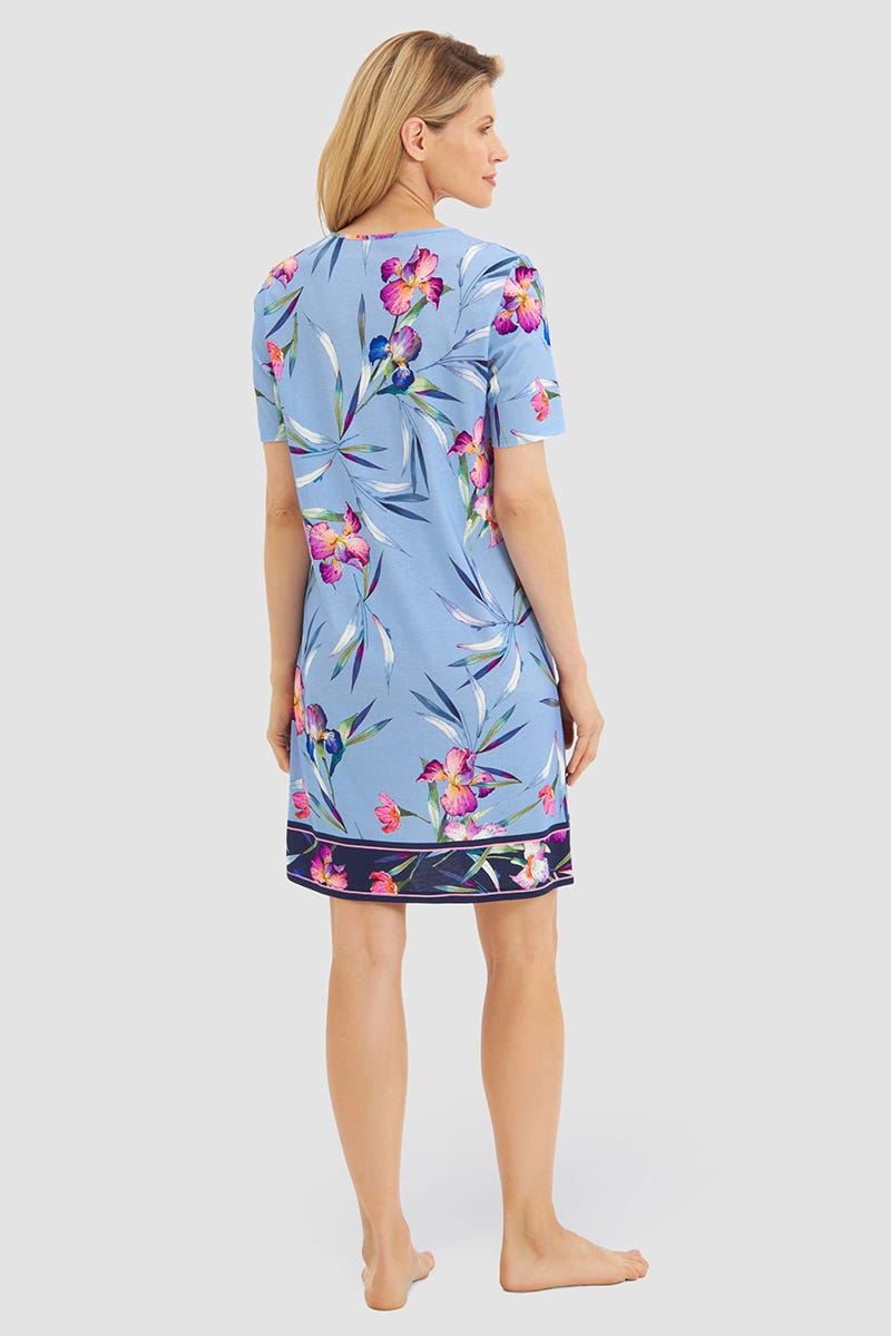 r-sch-be-happy-nachthemd-3-4-arm-nachtkleid-blau-modal image 3
