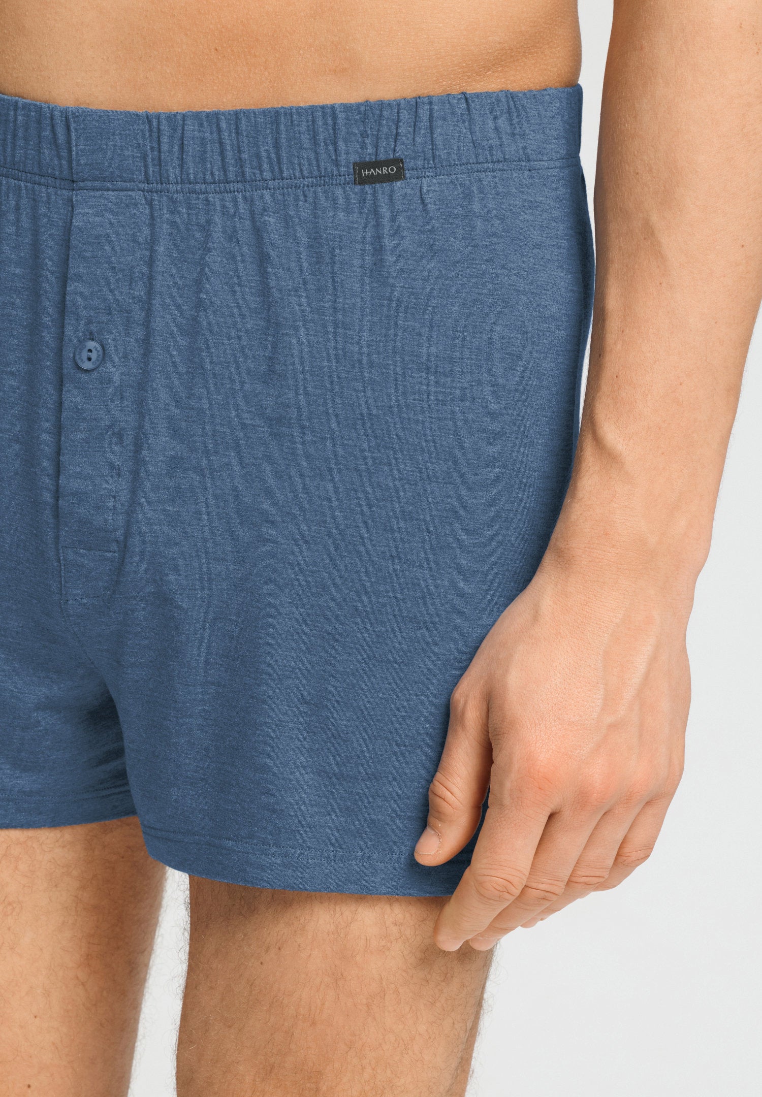 hanro-casuals-boxershorts-tanzanite-melange-viskose-mit-eingriff image 6