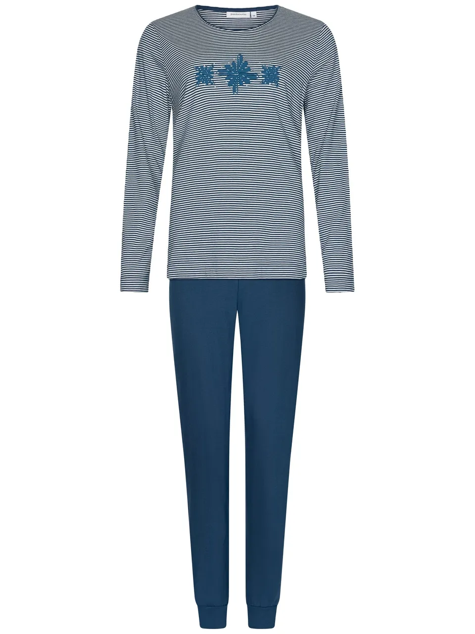 pastunette-blue-bloom-damen-pyjama-blau-bio-baumwolle image 1