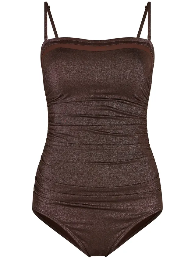 pastunette-glam-badeanzug-braun-bandeau-shaping-lurex image 1