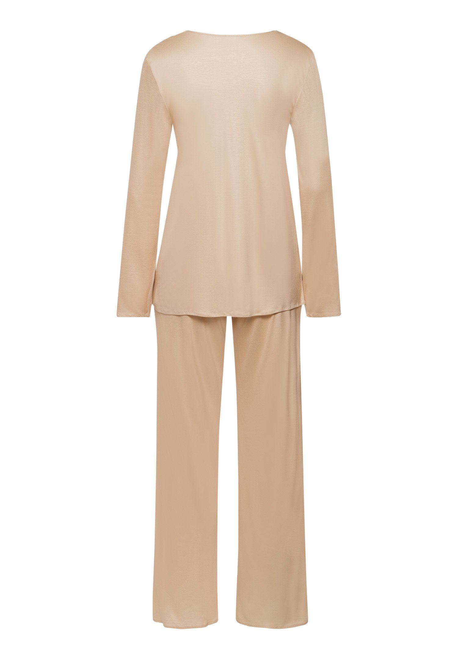 hanro-lilith-pyjama-langarm-coffee-quartz-modal-spitze image 3