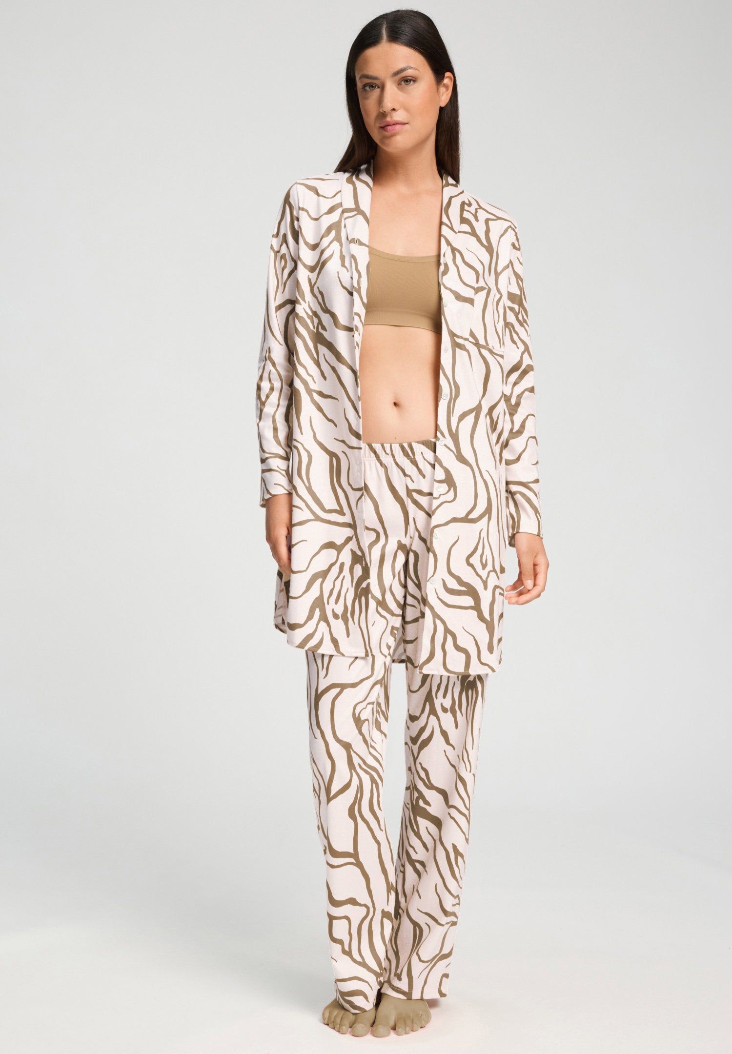 hanro-loungy-nights-loungehose-lang-wild-suede-baumwolle image 5