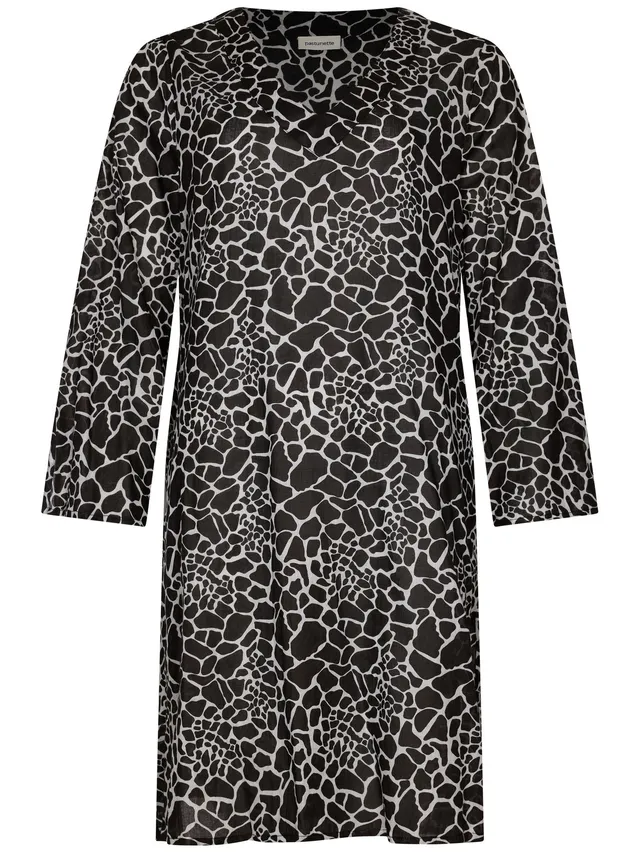 pastunette-noir-safari-kleid-schwarz-animal-baumwolle image 1
