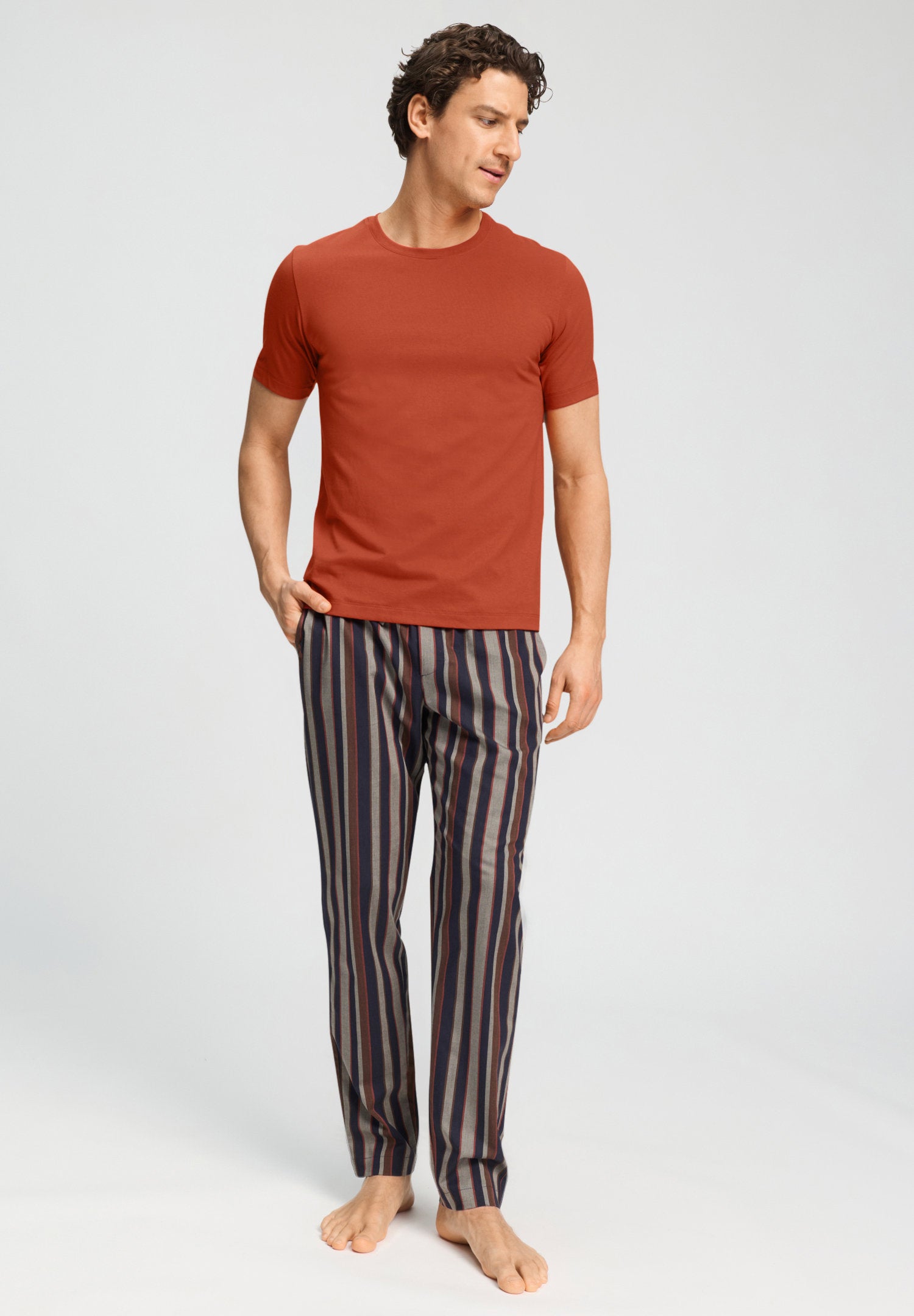 hanro-night-and-day-long-pants-schlafhose-pinecone-stripes image 5