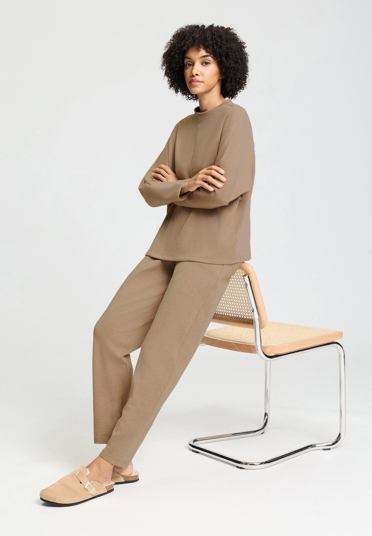 hanro-easy-wear-pullover-078929-desert-clay-baumwolle image 5
