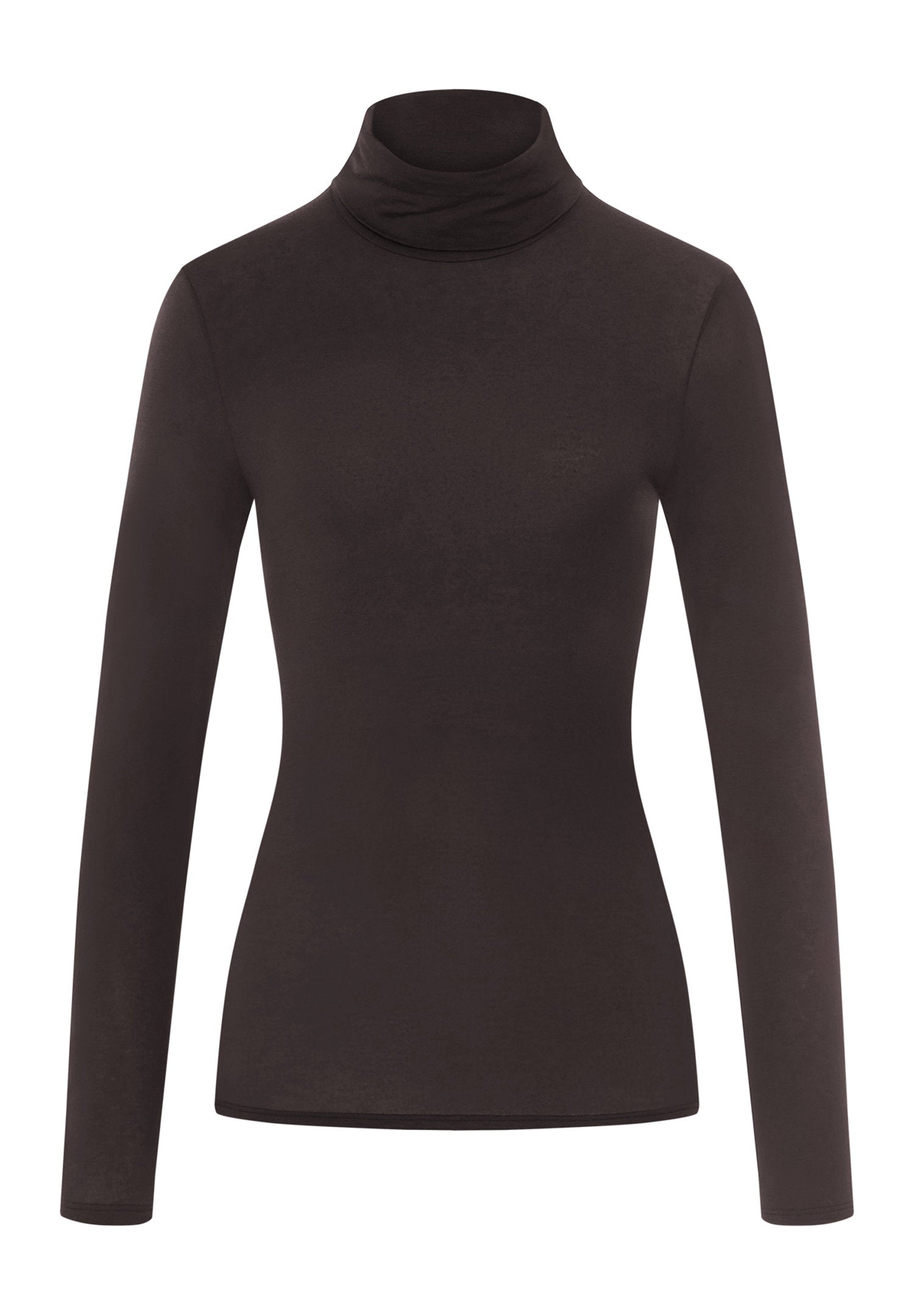 hanro-ultralight-wool-rollkragen-shirt-damen-dark-mocha image 1