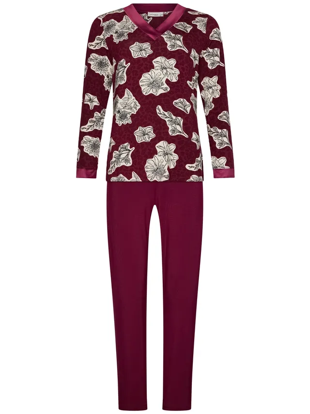 pastunette-premium-burgundy-dream-pyjama-bordeaux-print image 1