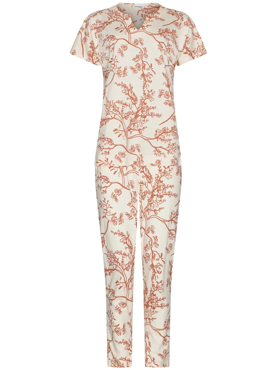 pastunette-premium-blossom-pyjama-creme-baumwolle-modal image 1