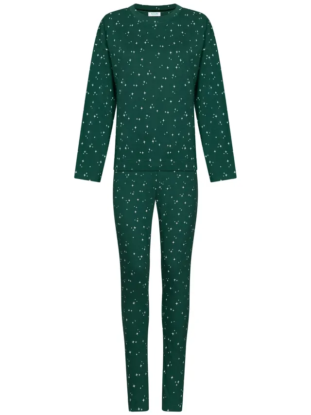 myrebelle-cozy-pyjama-damen-gr-n-schlafanzug image 1