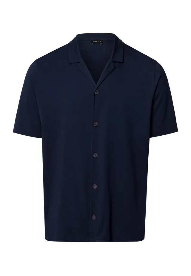 hanro-night-day-henley-shirt-deep-navy-baumwolle image 1
