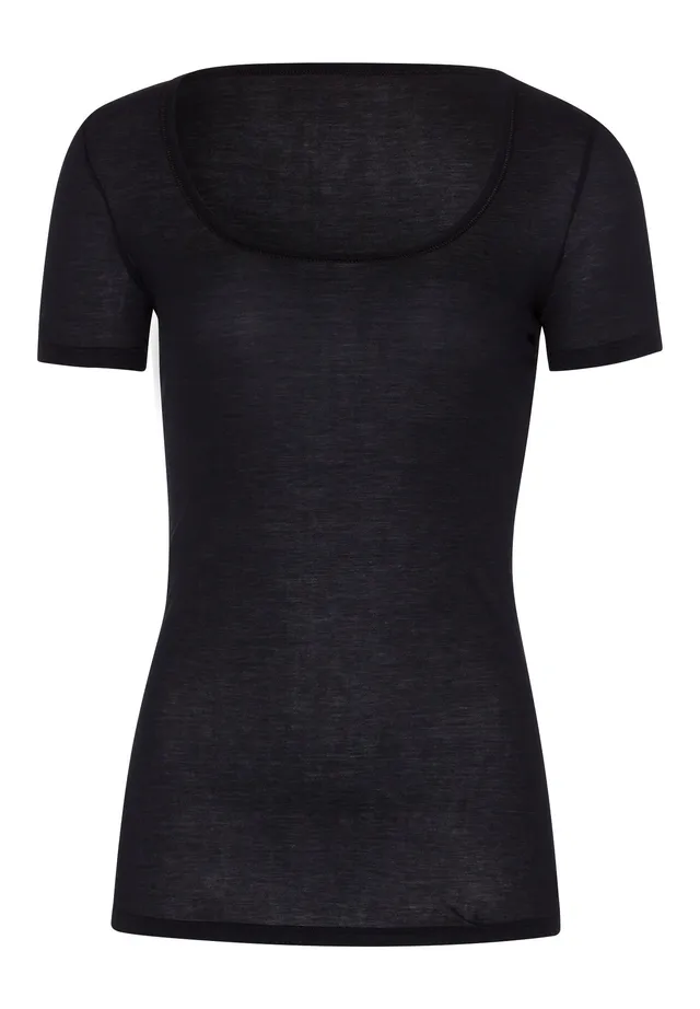 hanro-ultralight-s-slv-shirt-071827-t-shirt-schwarz-baumwolle image 1