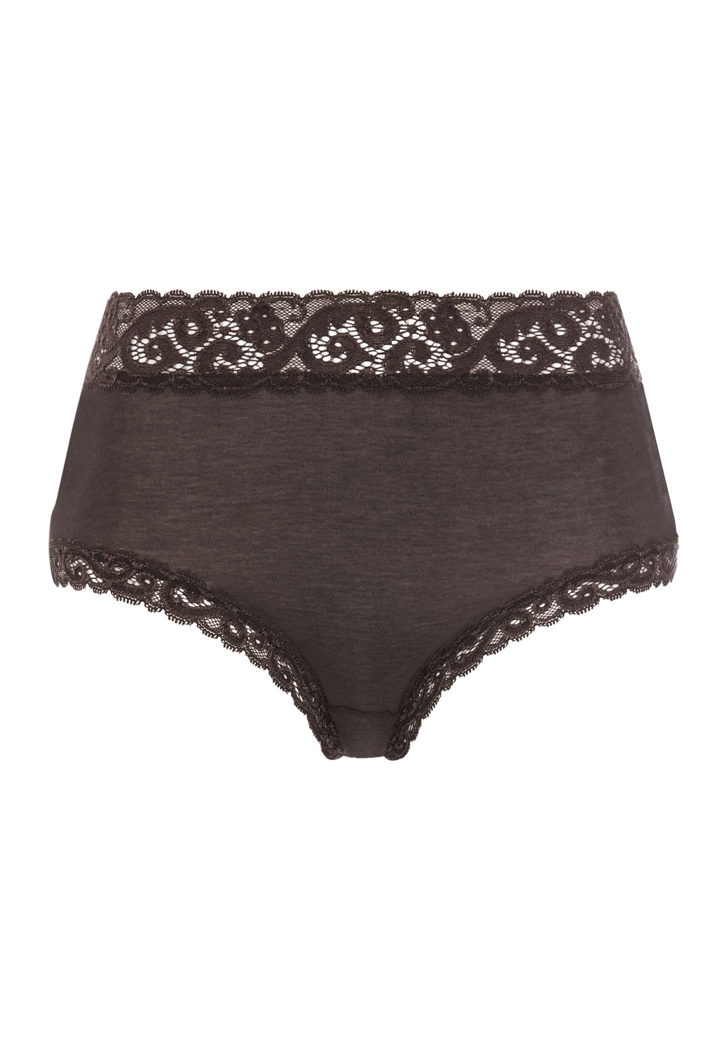 hanro-moments-maxi-slip-dark-mocha-baumwolle-spitze image 1
