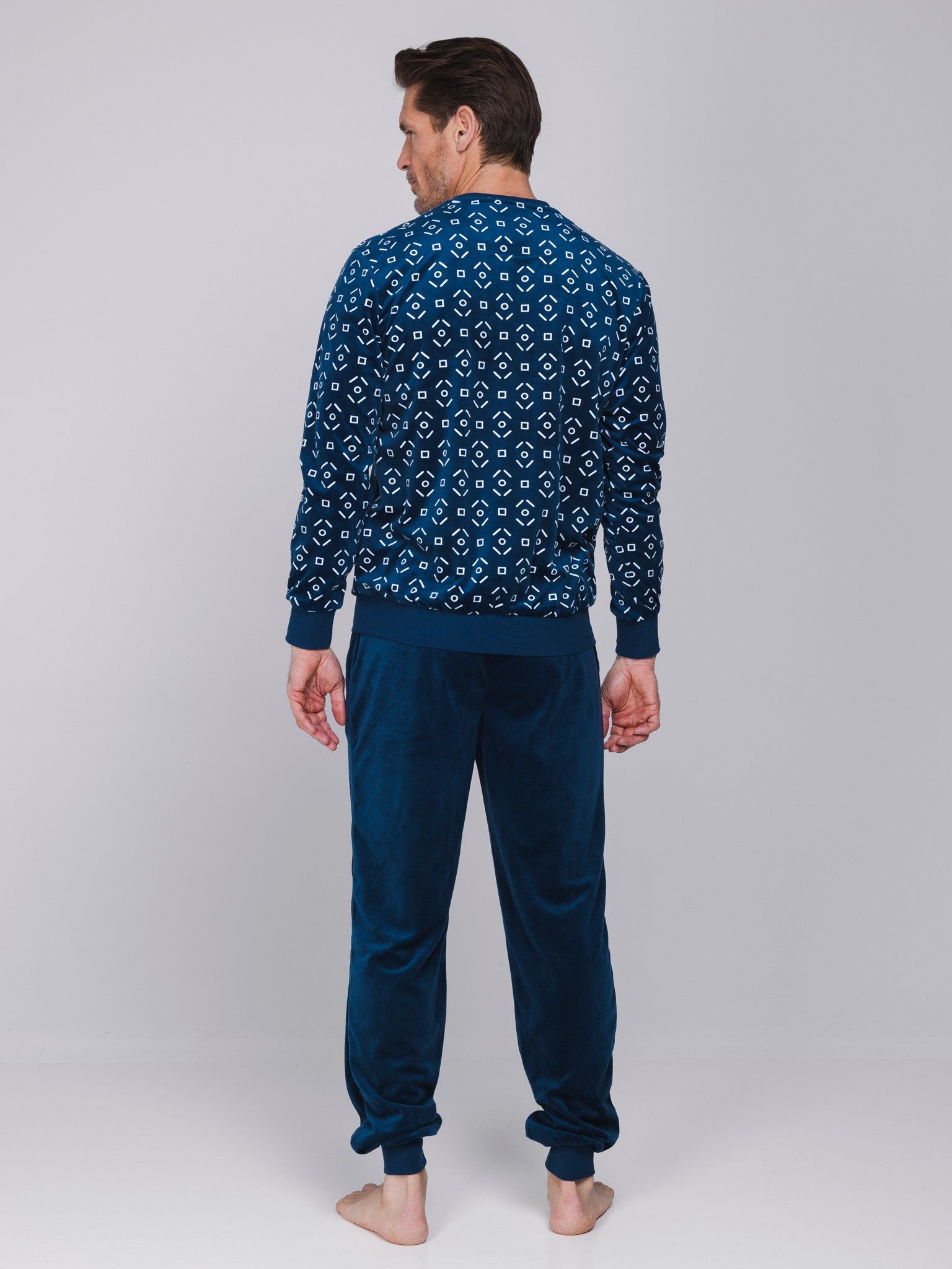 pastunette-blue-comfort-herren-pyjama-fleece-dunkelblau image 4