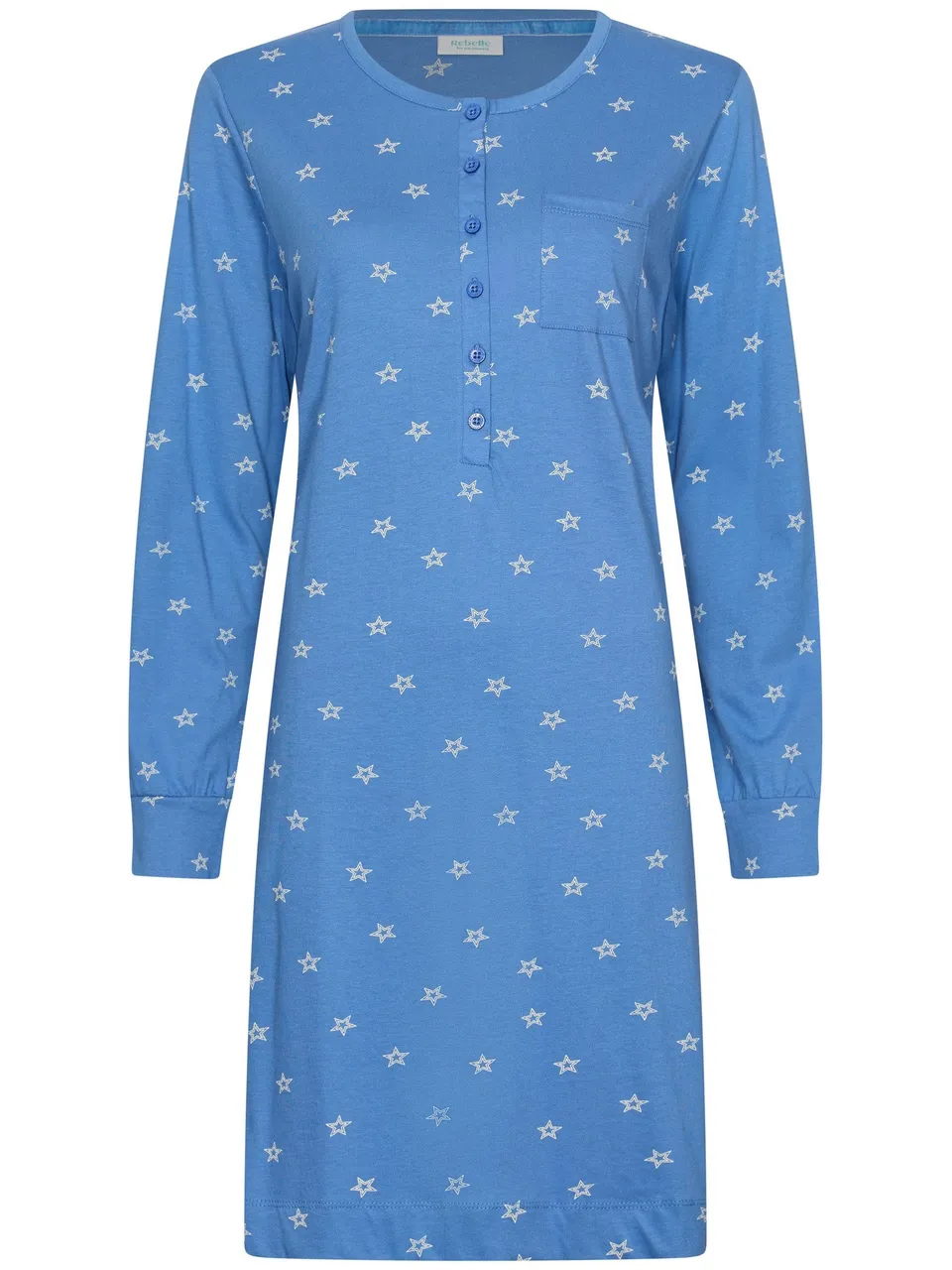 myrebelle-starry-nights-nachthemd-blau-bio-baumwolle image 1