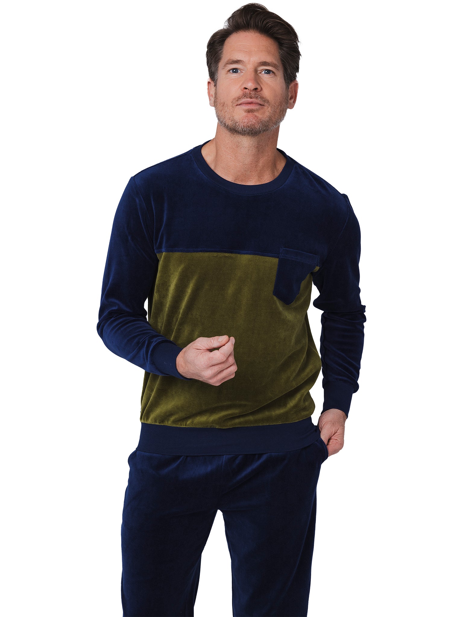 pastunette-adventure-velours-pyjama-dunkelblau-baumwolle image 5