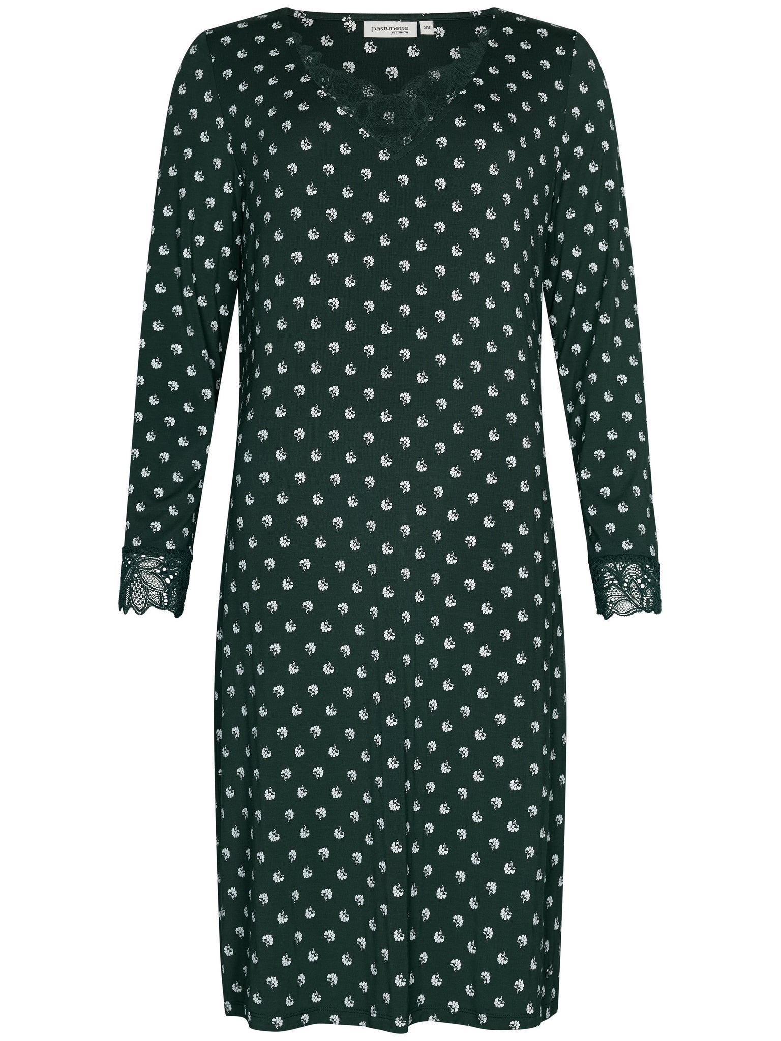 pastunette-premium-emerald-nachthemd-damen-gr-n-modal-spitze image 1