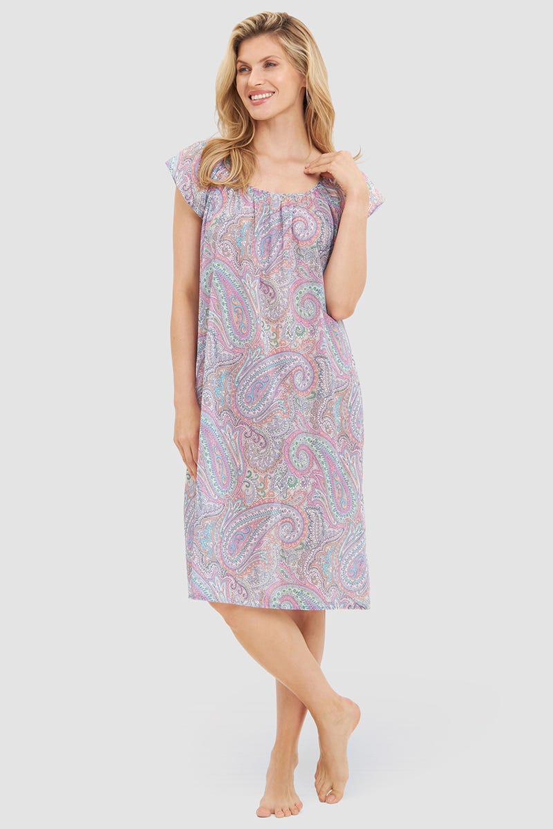 r-sch-be-happy-nachthemd-midi-paisleydruck-violett-baumwolle image 1