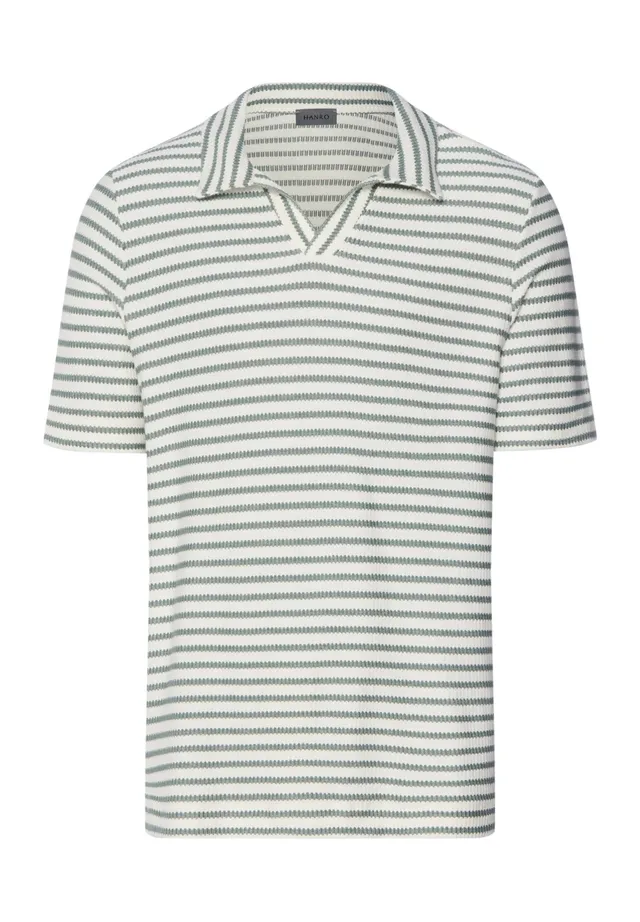 hanro-travelwear-v-neck-t-shirt-herren-gr-n-gestreift image 1