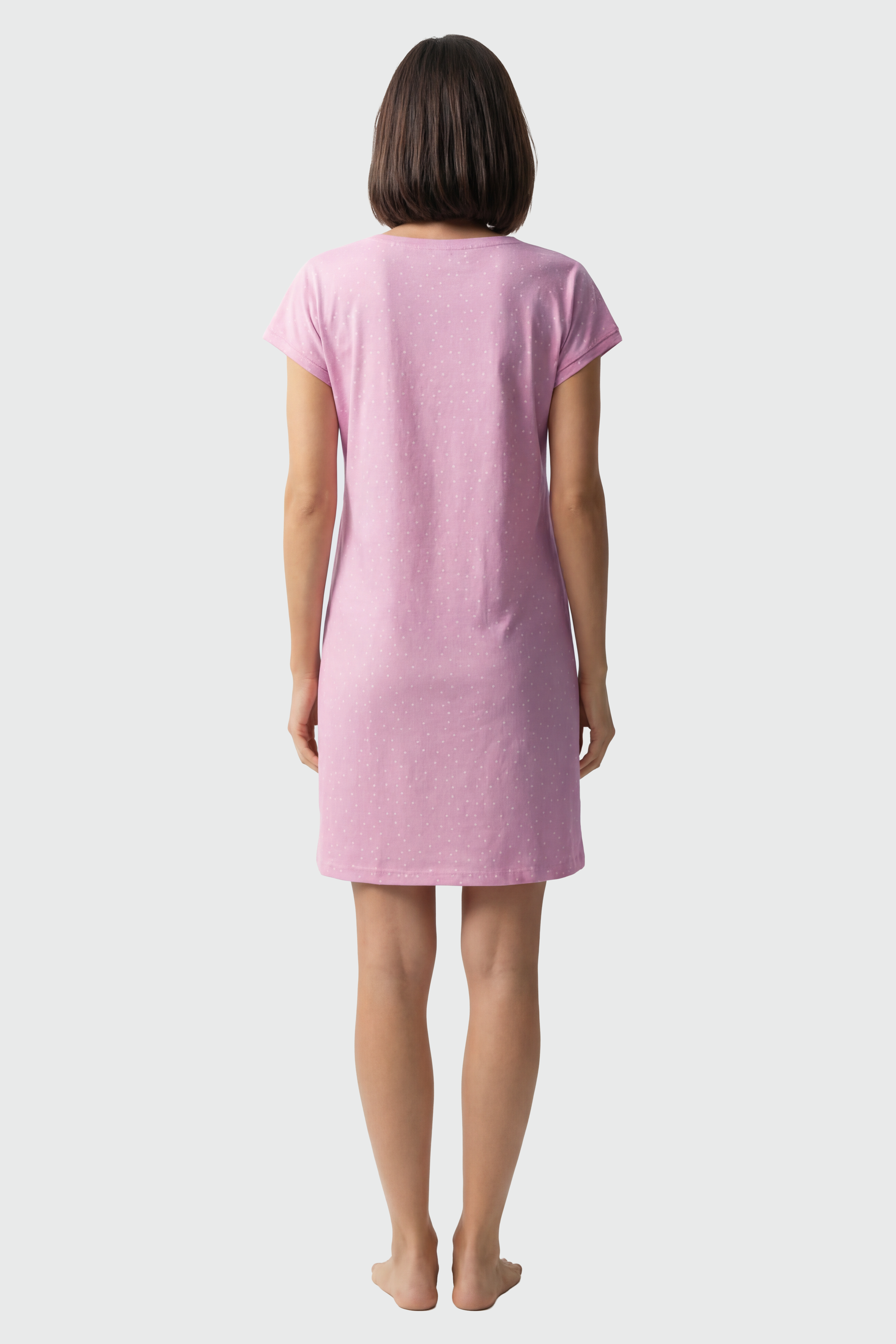 r-sch-be-happy-nachthemd-punktedruck-schlafhemd-rosa-baumwolle image 3