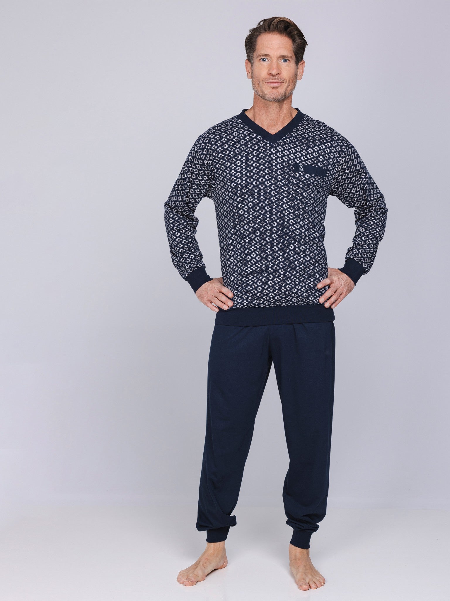 robson-graphic-herrenpyjama-dunkelblau-baumwolle image 1