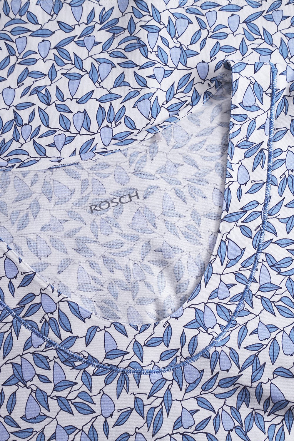 r-sch-be-happy-pyjama-lang-bl-ttermuster-schlafanzug-blau-v-ausschnitt image 6
