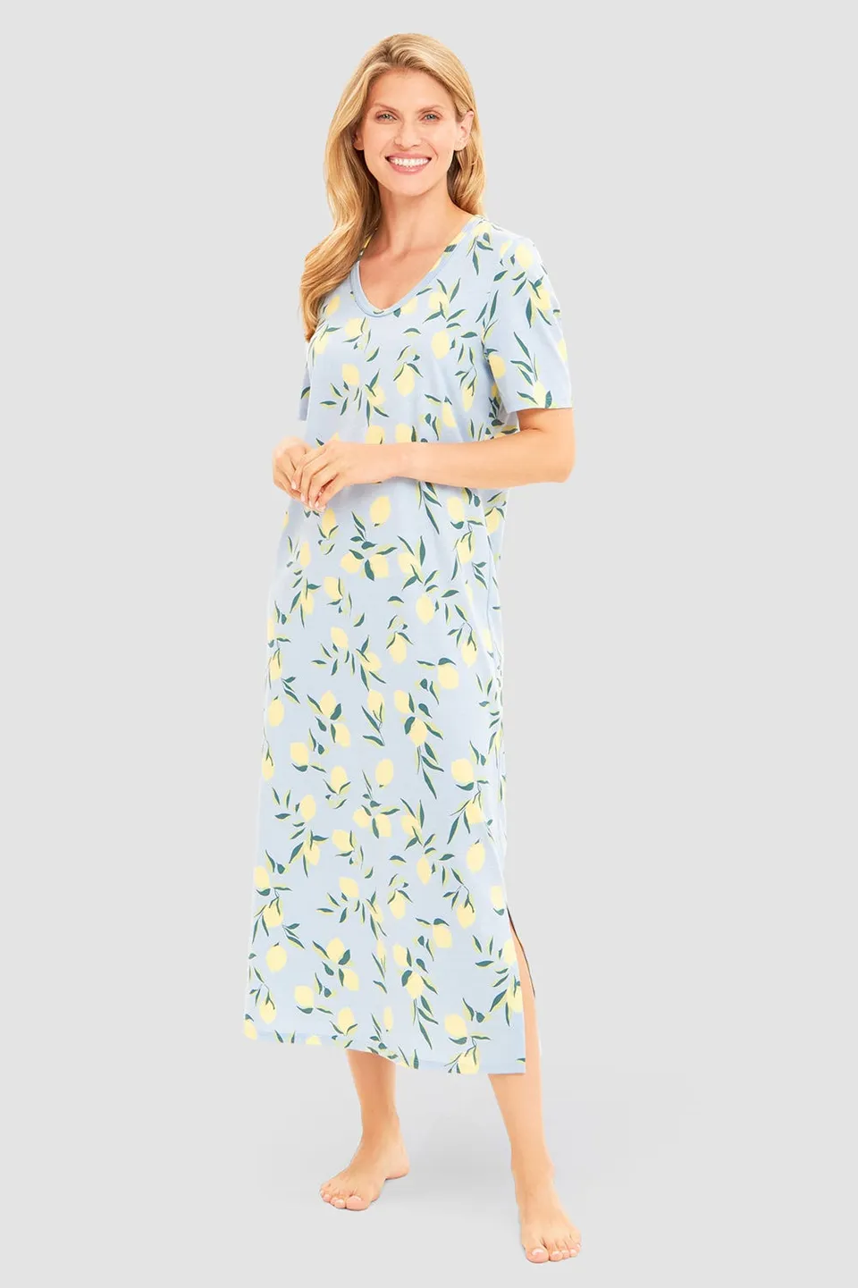 r-sch-be-happy-nachthemd-maxi-zitronendessin-nachtkleid-mehrfarbig image 1