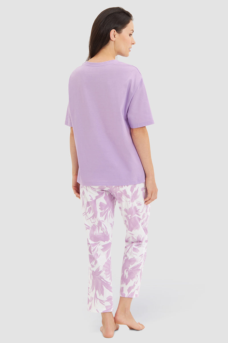 r-sch-be-happy-7-8-pyjama-blumendruck-violett-baumwolle image 3
