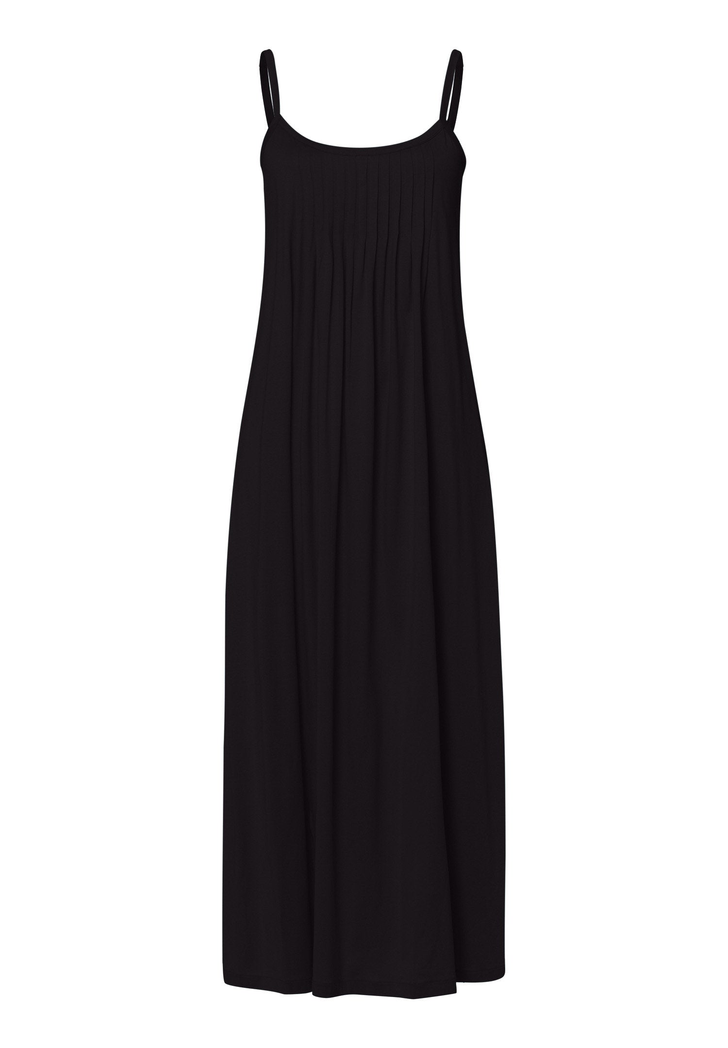 hanro-juliet-spaghetti-nachthemd-schwarz-baumwolle-130cm image 1