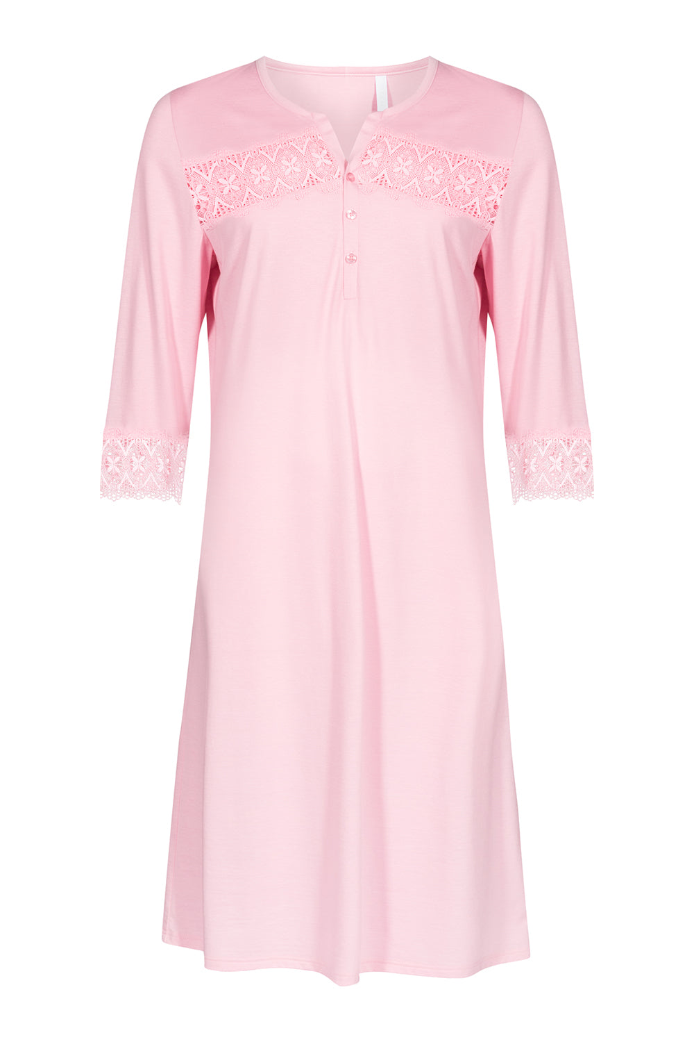 r-sch-be-happy-nachthemd-3-4-arm-rosa-mit-spitze image 2