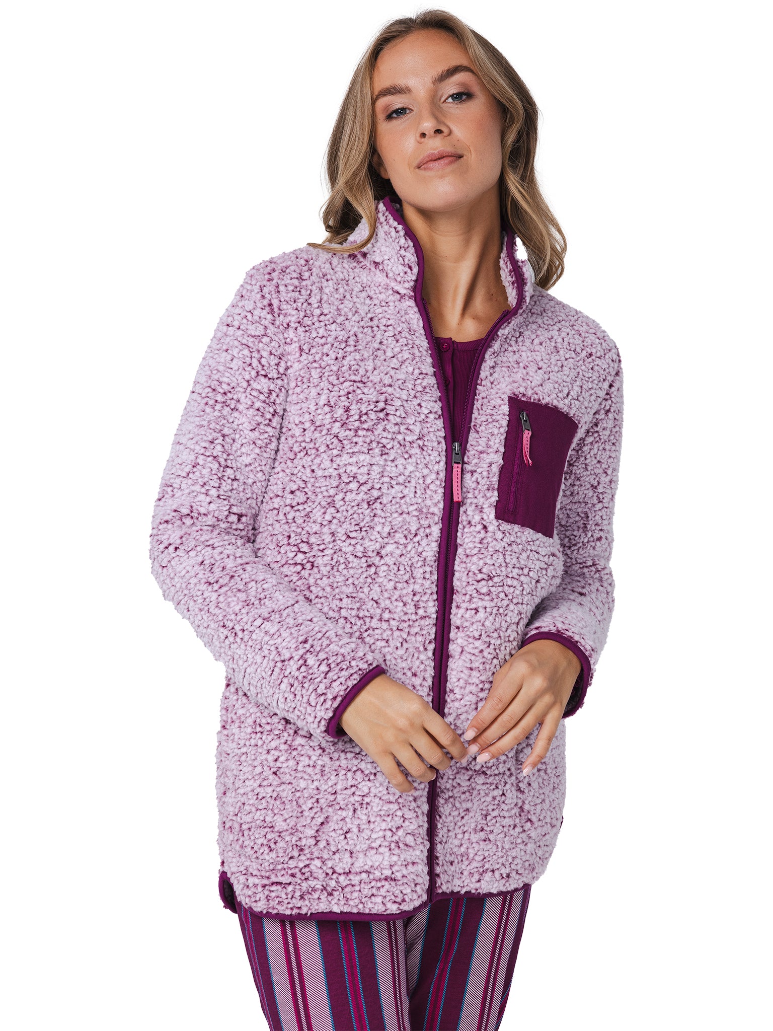 pastunette-rebelle-cin-cin-fleeceweste-dunkelrosa-sherpa image 4