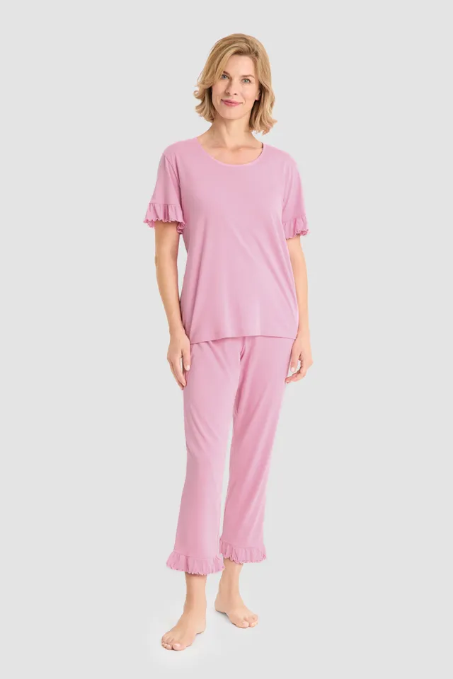 r-sch-be-happy-7-8-pyjama-kurzarm-rosa-blumendruck image 1