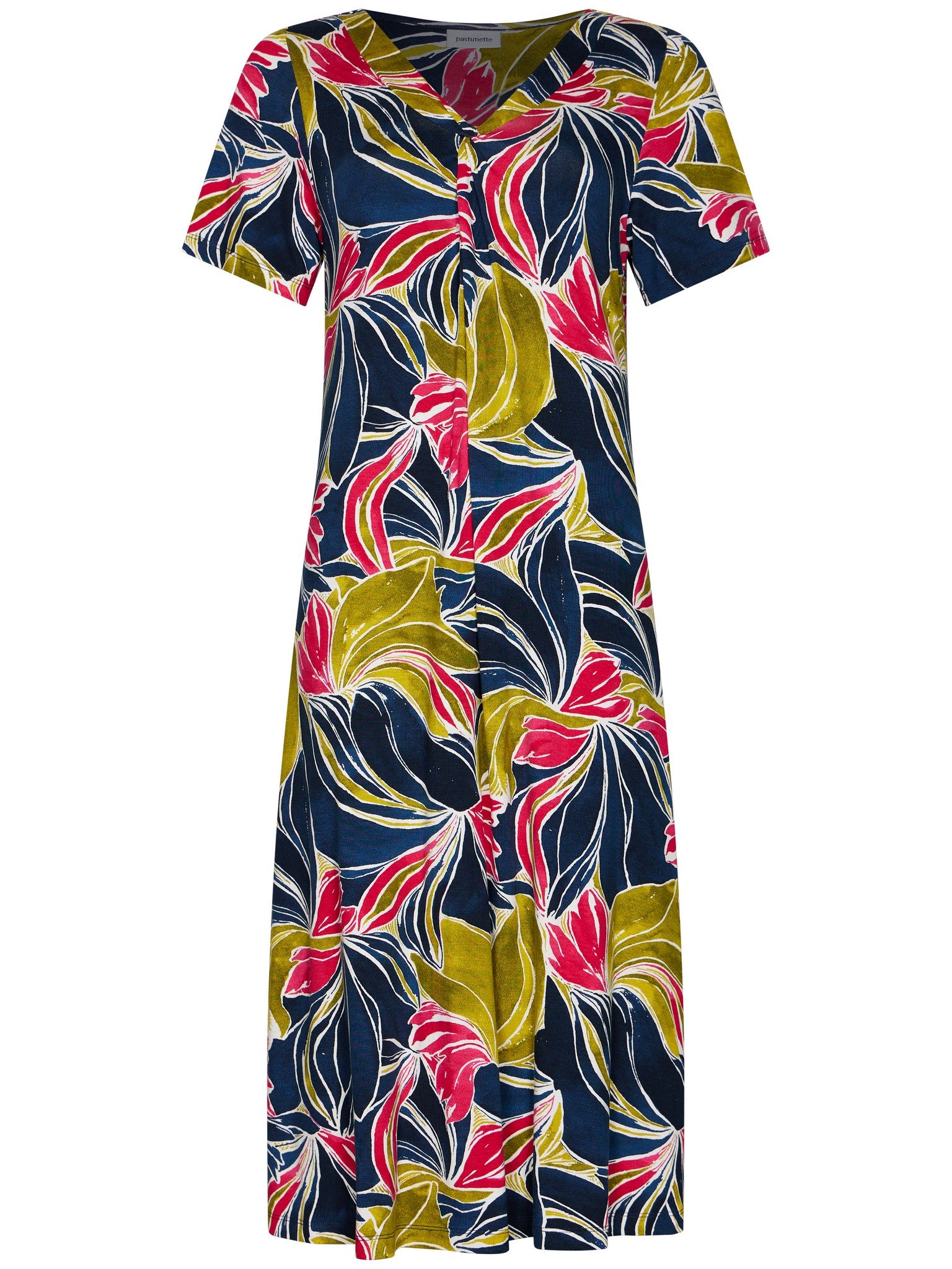 pastunette-paradise-kleid-blau-viskose-blumenprint-110-cm image 1