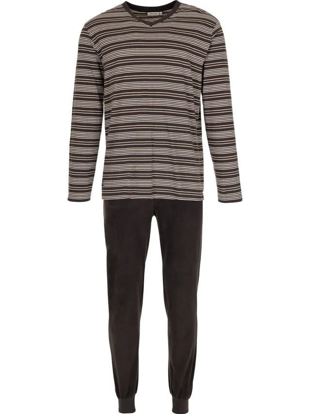 pastunette-urban-essence-herrenpyjama-braun-baumwolle image 1