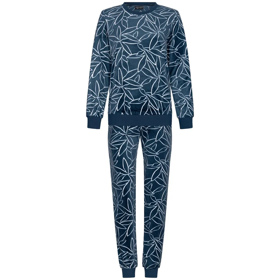 pastunette-premium-art-deco-pyjama-blau-fleece-warm image 1