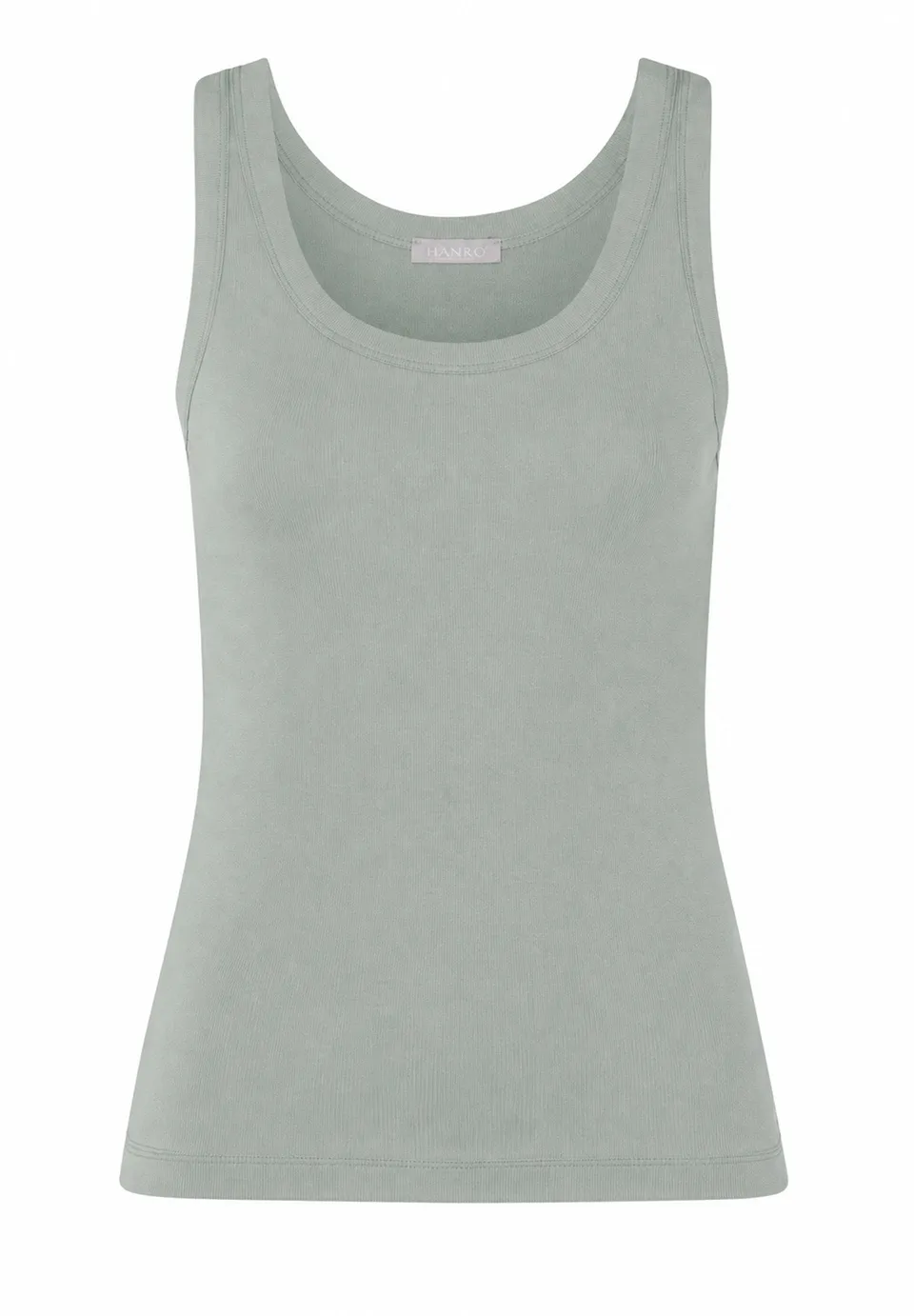 hanro-sleep-lounge-tank-top-green-tea-baumwolle-slim-fit image 1