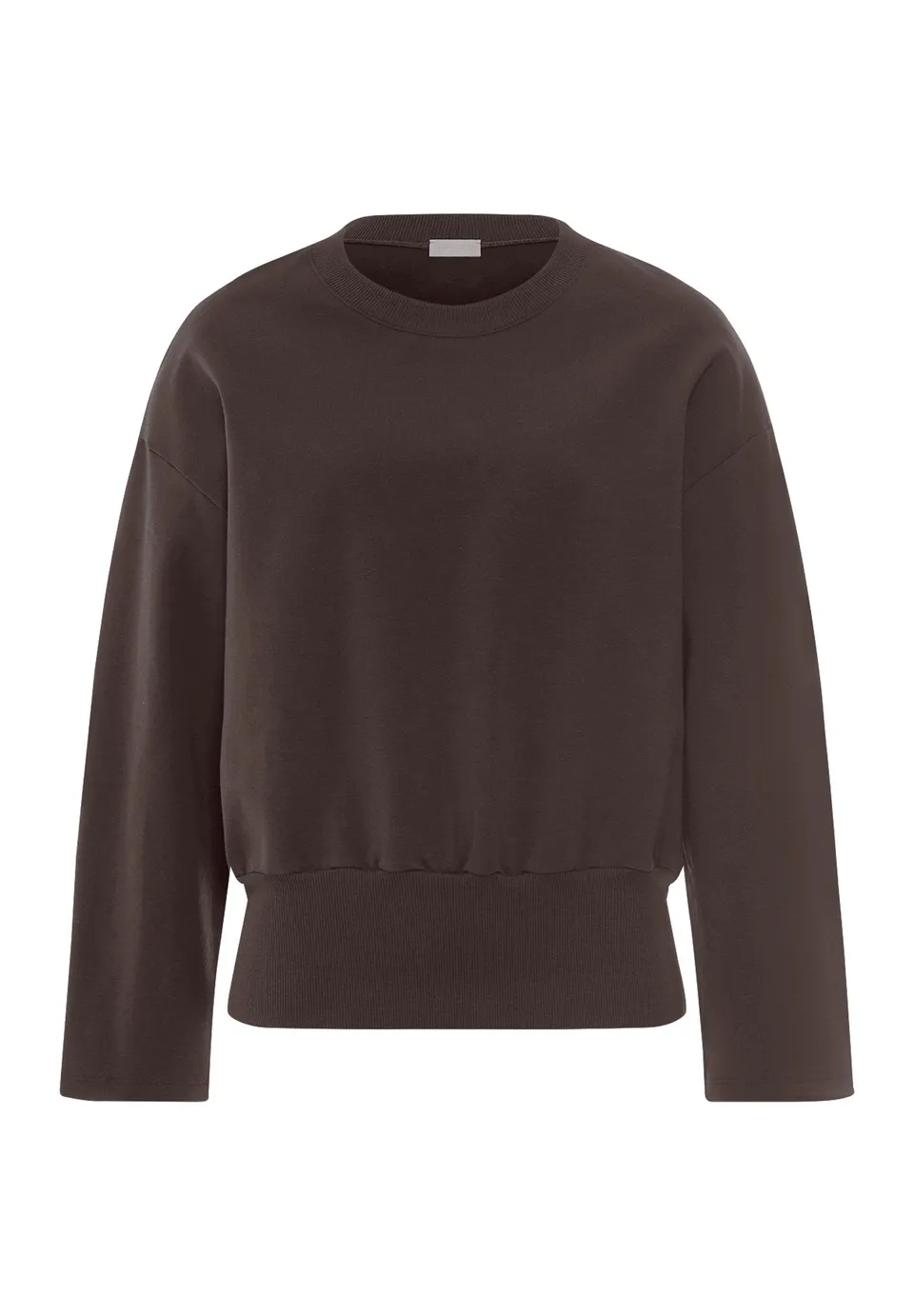 hanro-natural-living-sweatshirt-078934-dark-mocha-baumwolle image 1