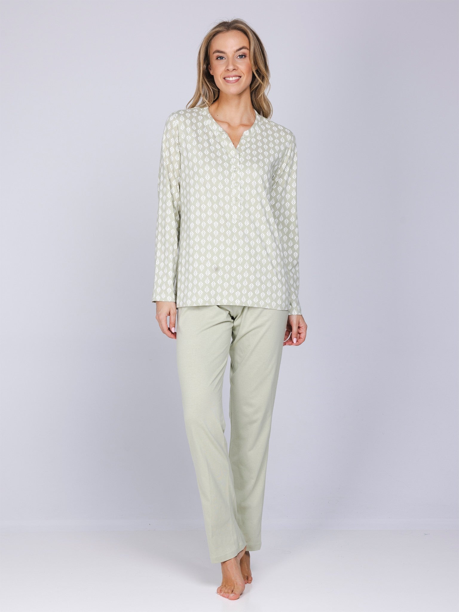 pastunette-sage-serenity-pyjama-gr-n-bio-baumwolle image 3