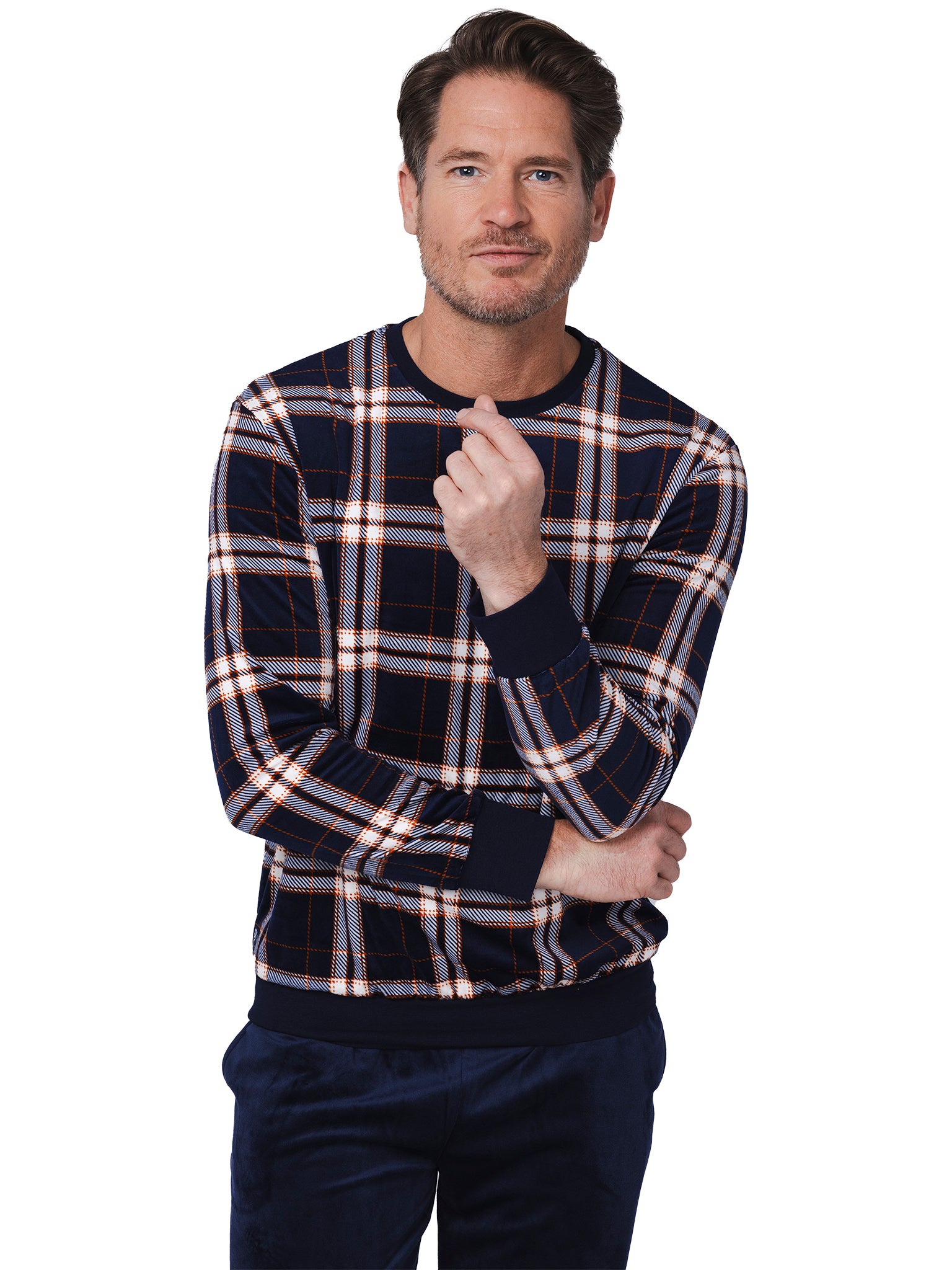 pastunette-midnight-mode-herren-hausanzug-blau-fleece image 5