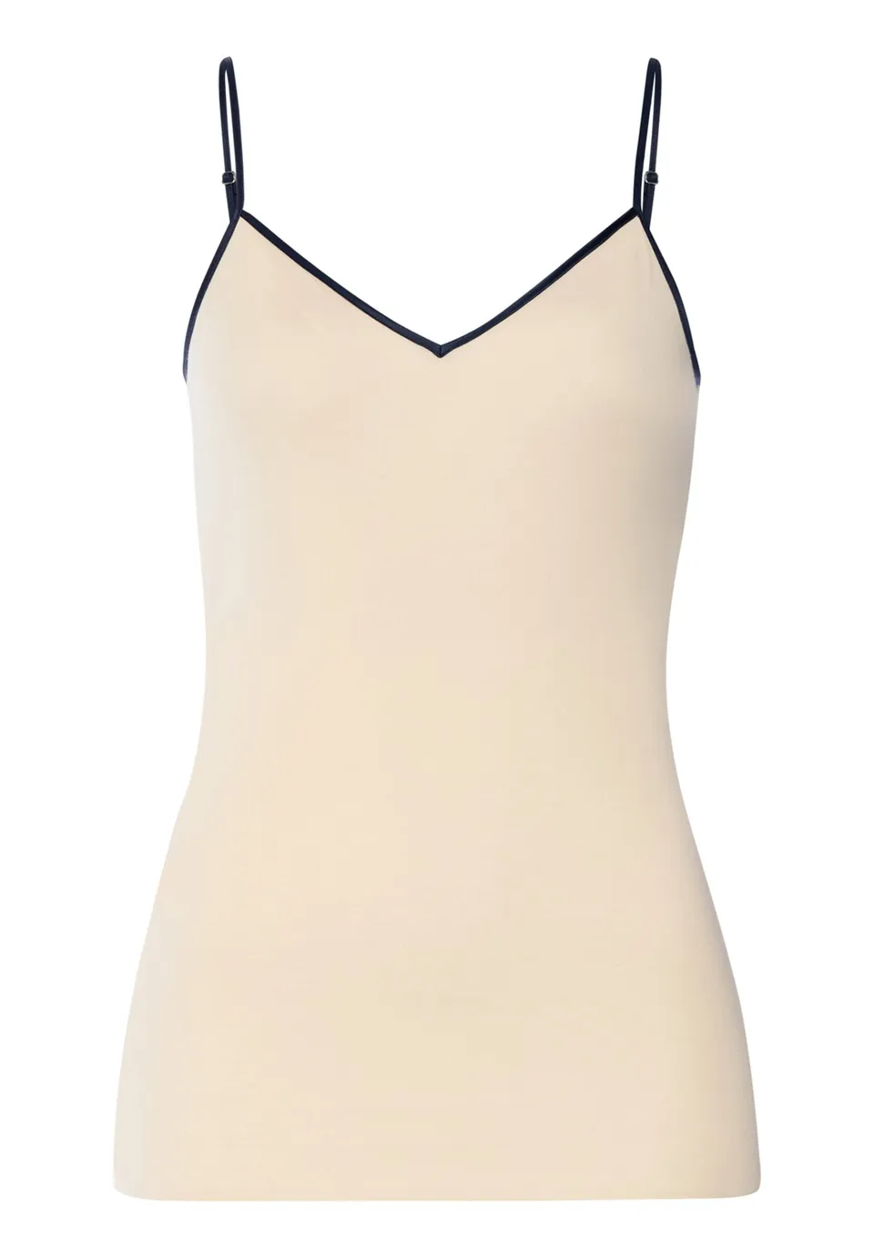 hanro-cotton-seamless-spaghettitop-v-ausschnitt-summer-sand-baumwolle image 1