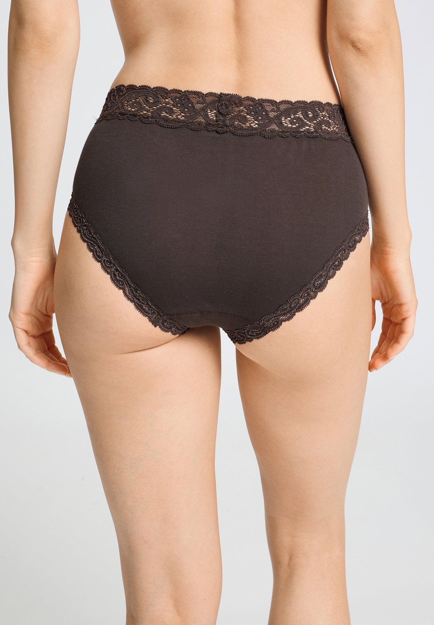 hanro-moments-maxi-slip-dark-mocha-baumwolle-spitze image 4