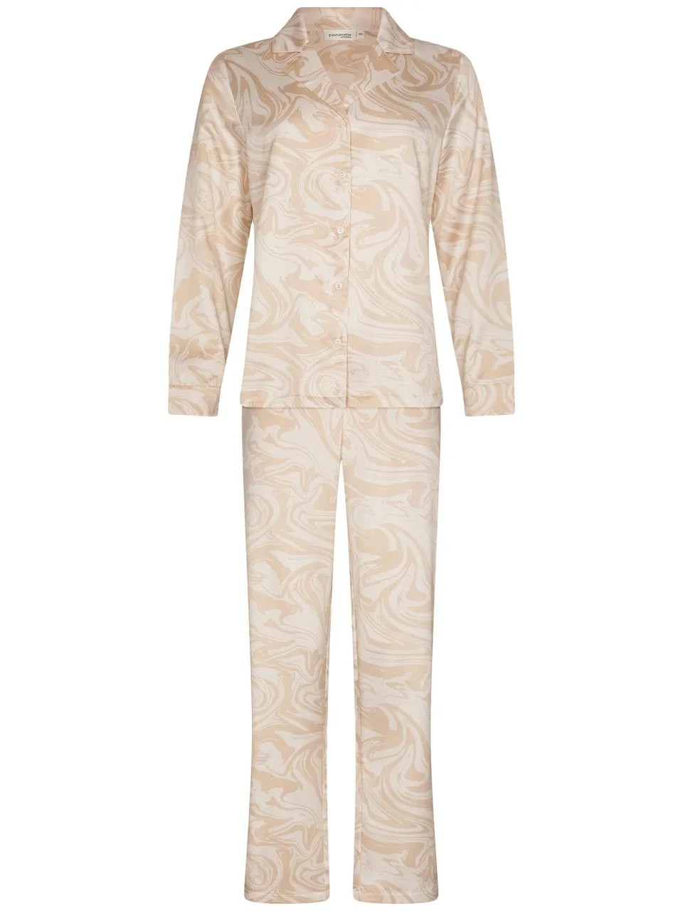pastunette-premium-eternal-pyjama-beige-satin-knopf image 1